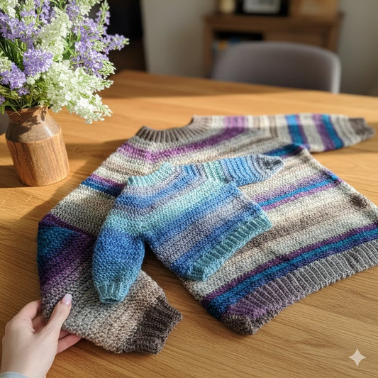 Athabasca Falls Children's Pullover, Children's Crochet Sweater