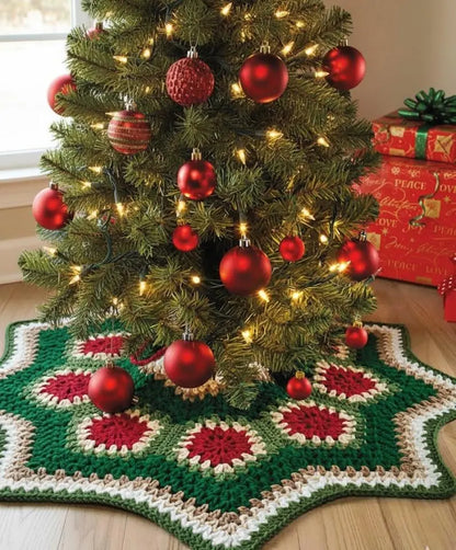 Vintage Christmas Tree Skirt Crochet Pattern – Instant PDF Download