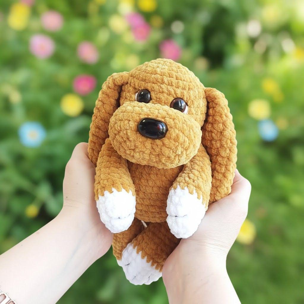 Plush Puppy Crochet Pattern, Amigurumi Dog Tutorial (PDF)
