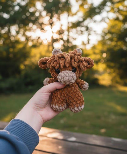 Crochet Baby Cow Trio Pattern – Longhorn, Highland, Amigurumi (PDF)