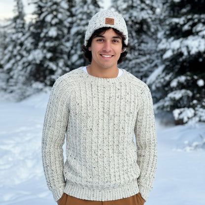Winter Wonder Cable Pullover, crochet men's sweater