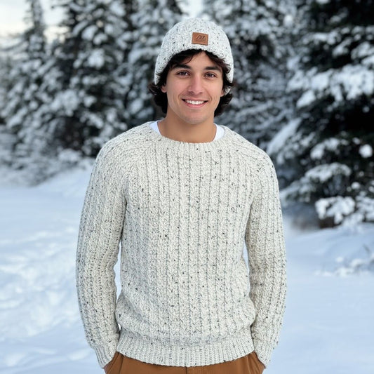 Winter Wonder Cable Pullover, crochet men's sweater